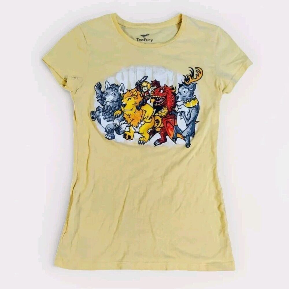 TeeFury Game of Thrones DANCING SIGILS HOUSE ANIMALS Size Small Yellow
